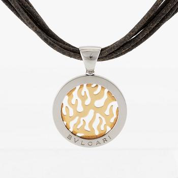 Bulgari, necklace, "Tondo fire" 18K gold and steel.