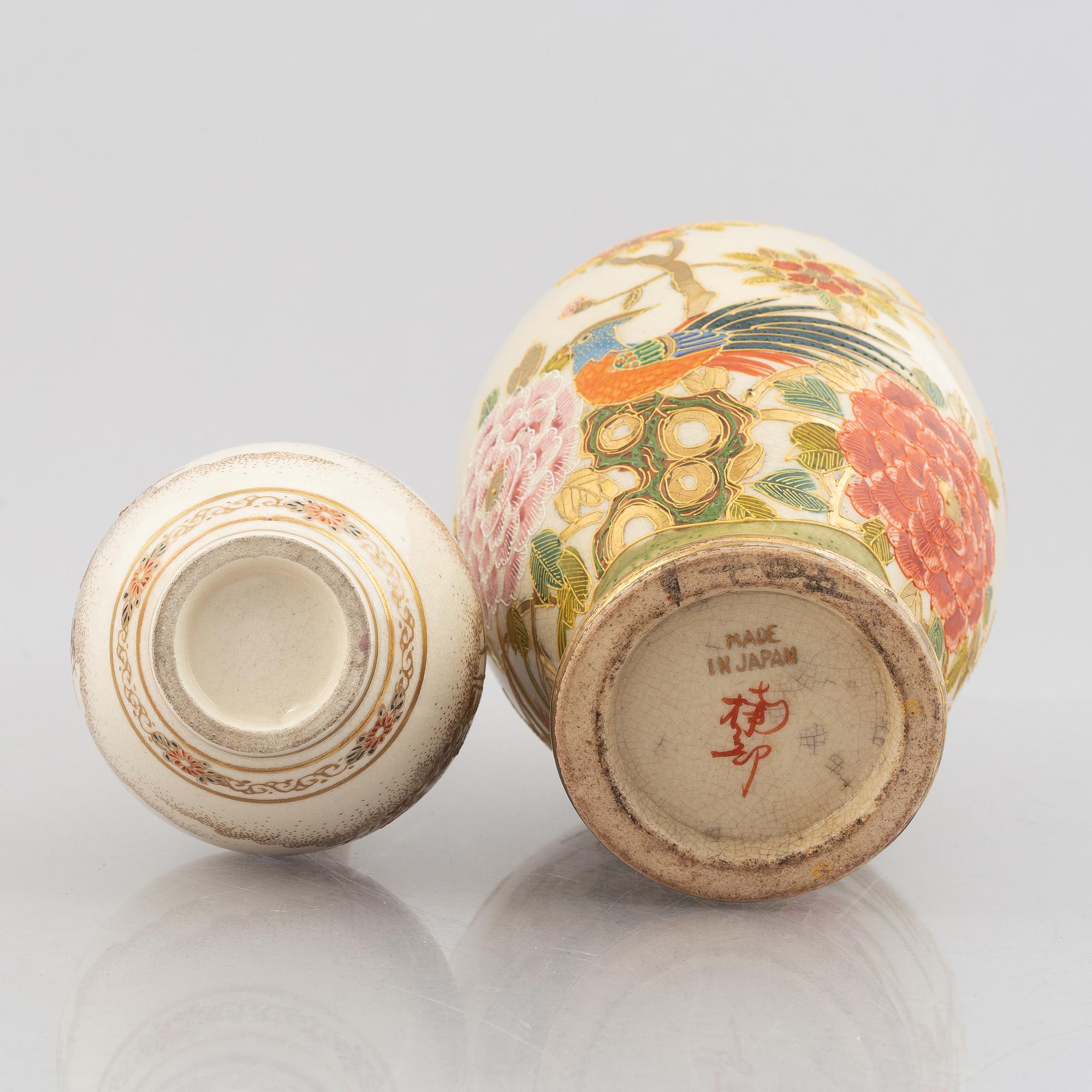 Two pairs of Satsuma-ware vases, Japan, first half of the 20th century.