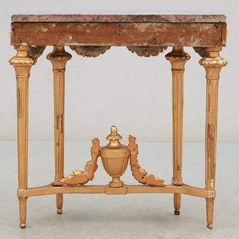 KONSOLBORD. Stockholmsarbete, 1700-talets slut. Gustavianskt.
