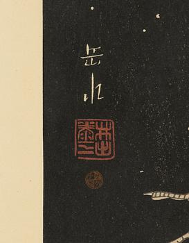 Gakusi Ide, Two Herons in the Snow.