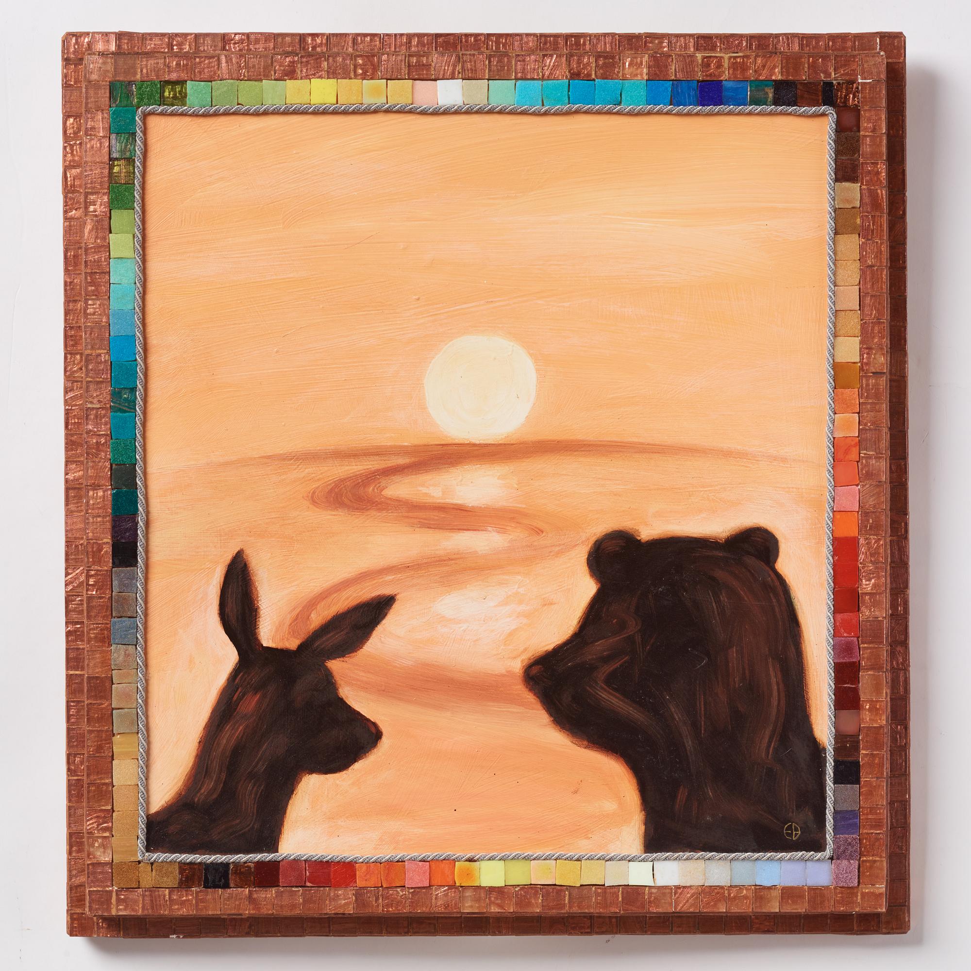 Ernst Billgren, Bear and reer at Sunset.