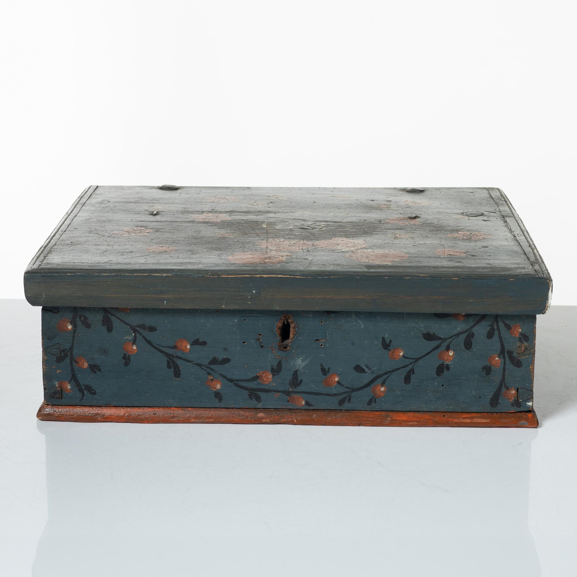 A 19th century wooden box, Sweden.