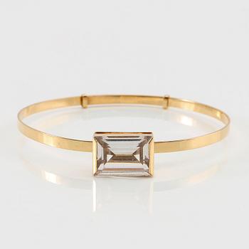 Bracelet, 18K gold with a step-cut synthetic white spinel, G. Dahlgren & Co Malmö 1969.