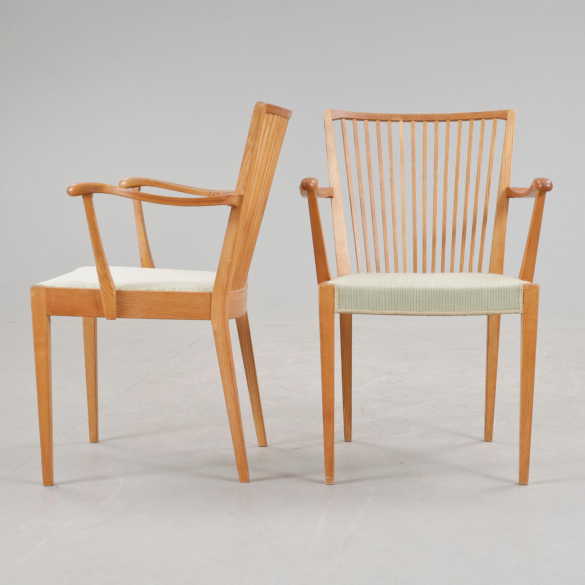 KARMSTOLAR, 6 st, Albin Johansson, Stockholm, 1950/60-tal.