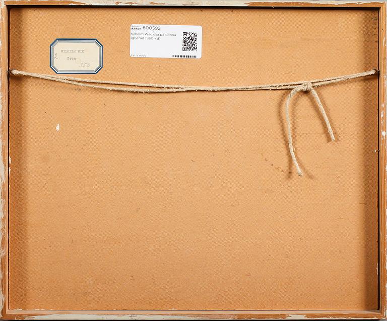 Wilhelm Wik, olja på pannå, signerad 1960.