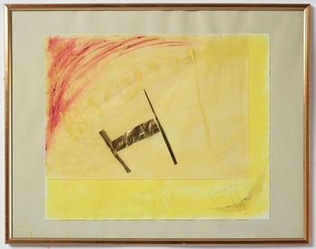 EDDIE FIGGE, blandteknik med collage, signerad Figge och daterad 1970.