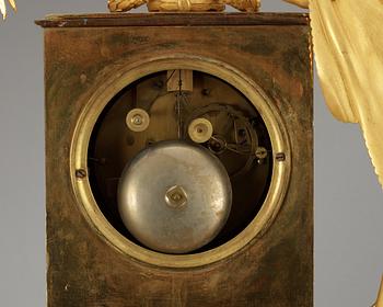 A French Empire early 19th Century gilt bronze mantel clock "Oath of the Horatii".