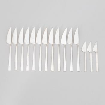 Bertel Gardberg, a 110-piece set of "Birgitta" silver cutlery, marked BG, Hopeatehdas oy, Helsinki 1956-65.