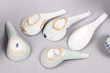 PARTI PORSLIN, 8 delar, Kina. 1600-1800-tal.