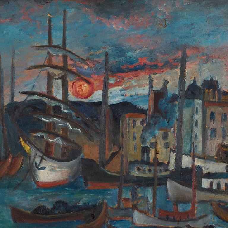 Eric Hallström, "Soluppgång vid Slussen" (Sunrise at Slussen).