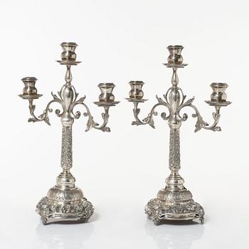 Kandelabrar, ett par, silver, 1900-tal.