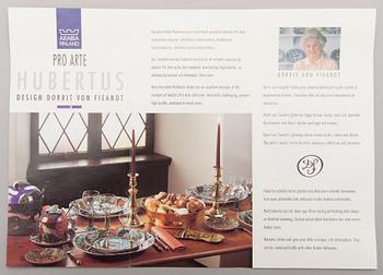 DORRIT VON FIEANDT, TALLRIKAR, 4 + 2 st, keramik, Hubertus-serien, Pro Arte, Arabia Finland 1990-tal.