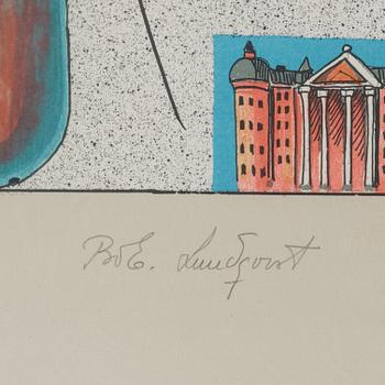 BO E LUNDQVIST, färglitografi. Signerad och numrerad HC 1/25.