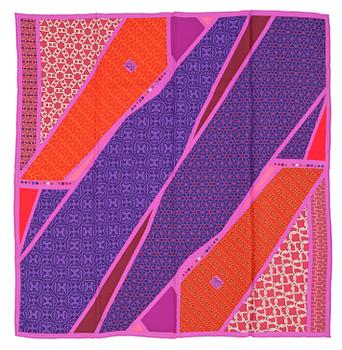 HERMÈS, pouchette / scarf, "Carré en cravattes".