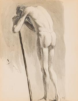 Helene Schjerfbeck, Lutande Mansmodell.