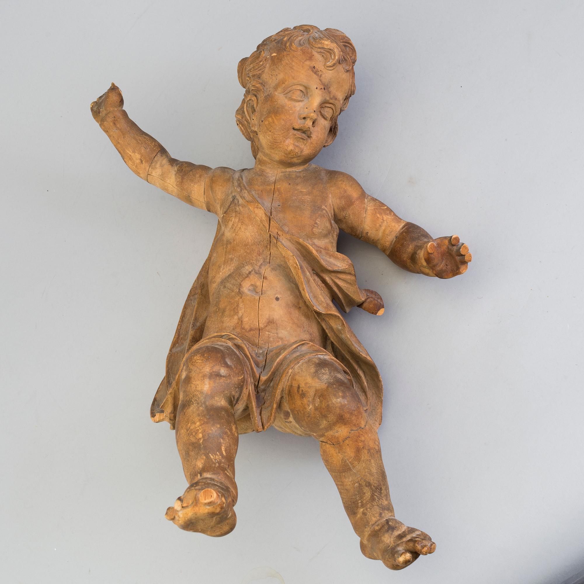 A 17th-/18th century wooden sculpture, probably Swedish.