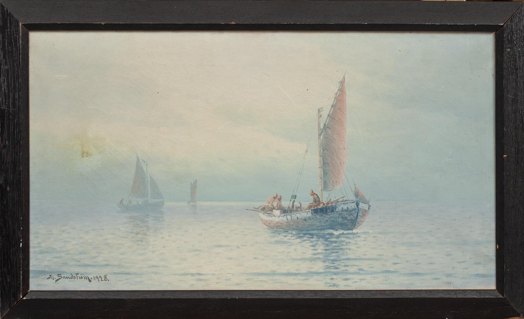 JOHAN OSSIAN-ANDERSSON, oljemålning, signerad Th. Sandström.