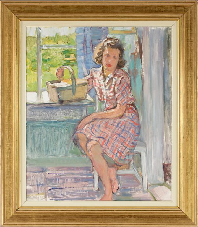 ELSA BACKLUND CELSING, olja på pannå, sign.