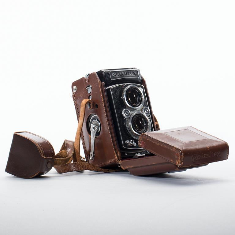 KAMERA med VÄSKA, Rolleiflex. Franke & Heidecke, Braunschweig, Tyskland,