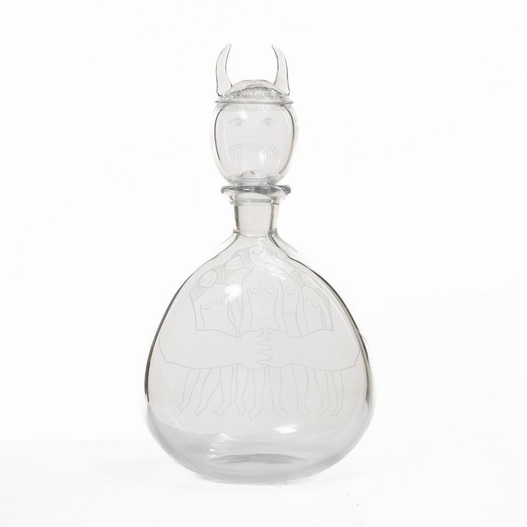 Sven Palmqvist, a decanter, Orrefors, 1958.