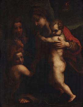 821. Antonio Allegri Correggio In the manner of the artist, The Madonna and Child with the Infant Saint John the Baptist.