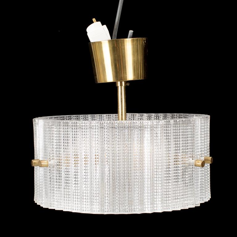 CARL FAGERLUND, taklampa av glas, Orrefors, 1950/60-tal.