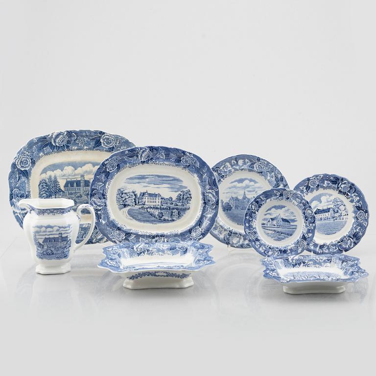 36-pieces of a "Skånska Slott" creamware service, Rörstrand, Sweden, around 1900.