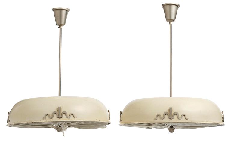 Cebe (Chr Bergh & Co), a pair of ceiling lamps model "75860", Sweden, 1930s.