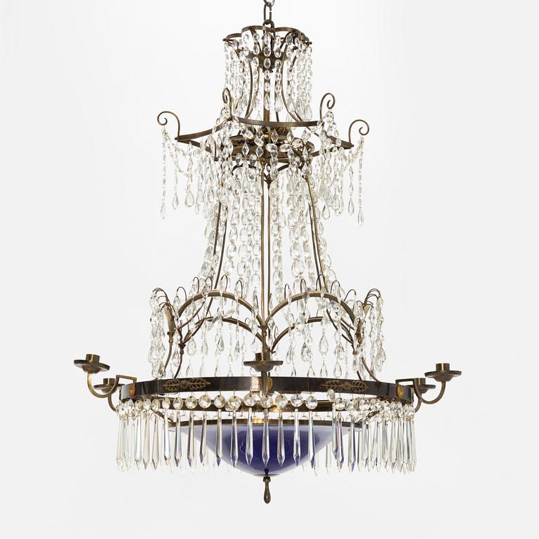 A gustavian style chandelier from the early 20th century.