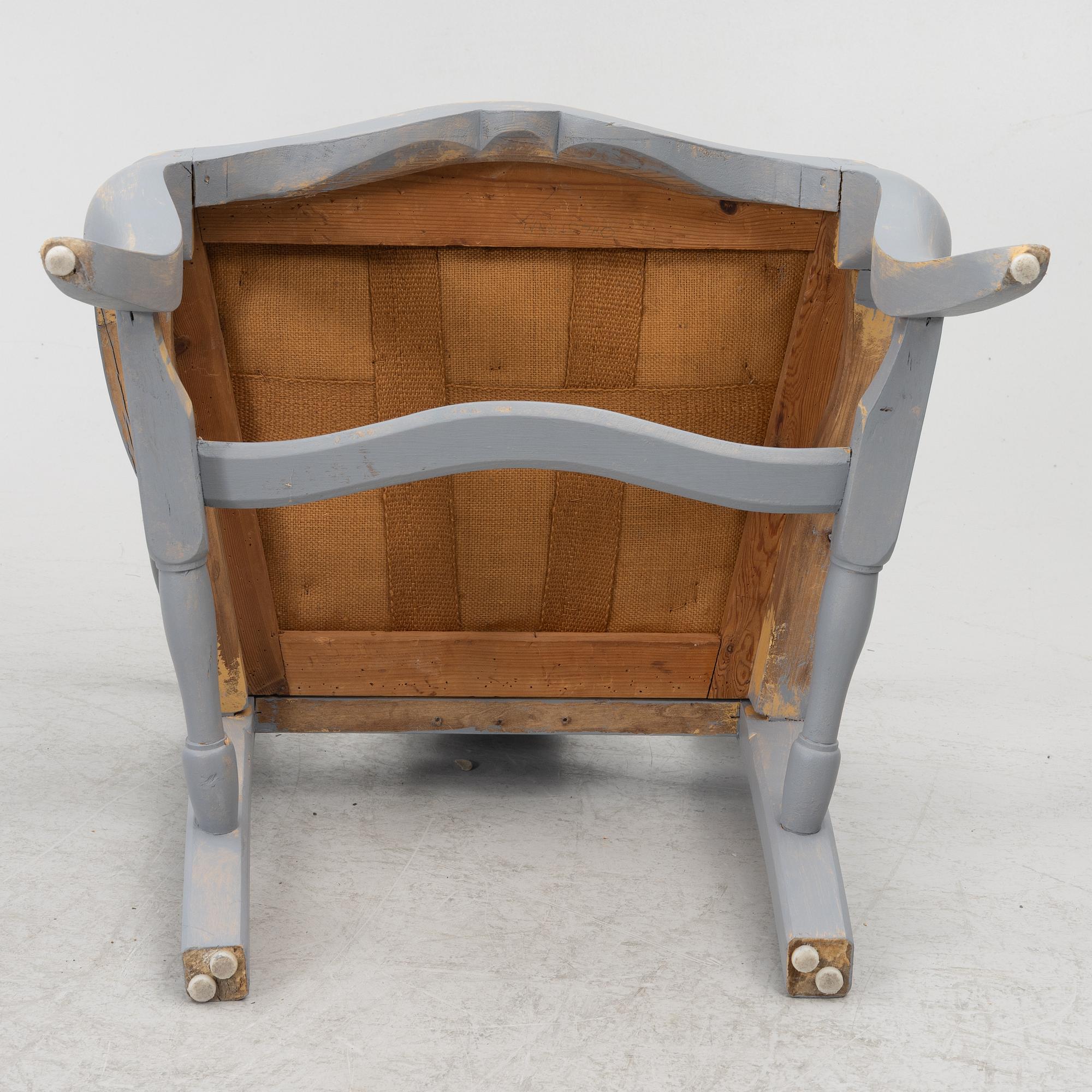 A pair of Rococo style armchairs, early 20th Century.