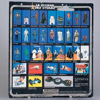 STAR WARS, 2 stycken actionfigurer i originalförpackning, Meccano och Palitoy, 1978-81.