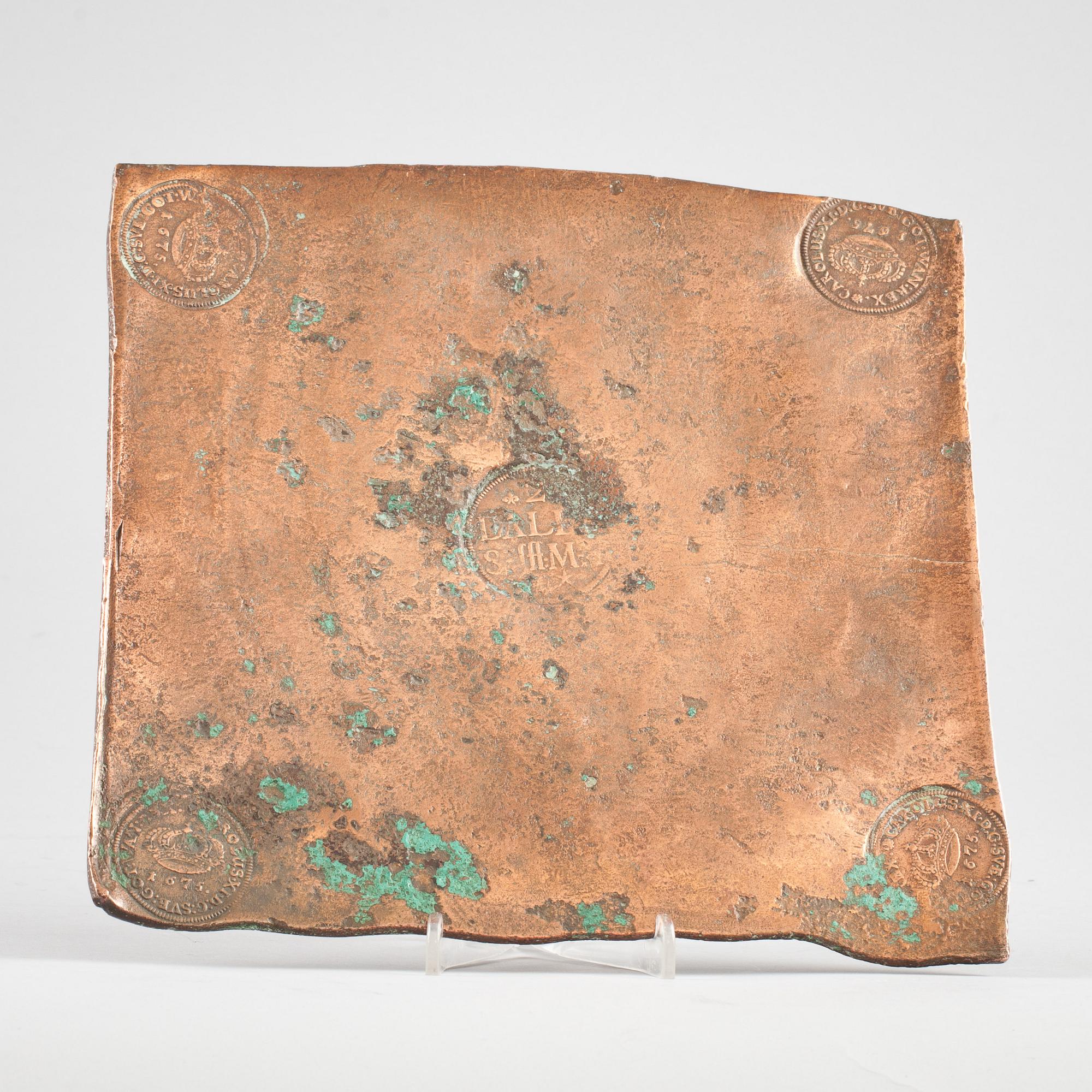 MYNT. 2 Daler, koppar. Karl XI 1675.