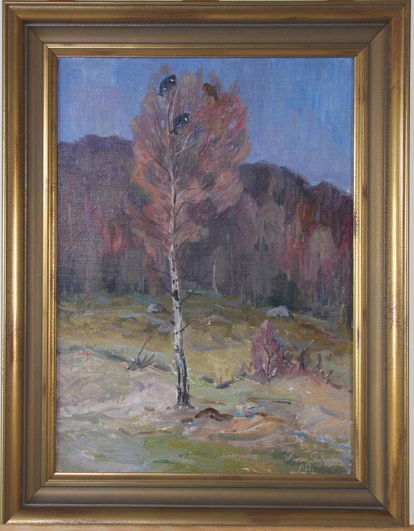 GISLANDER, WILLIAM, olja på pannå, sign o dat 1923.