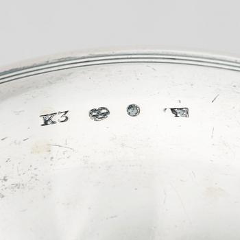 Adolf Zethelius, nattljusstakar, ett par, silver, Stockholm 1816.