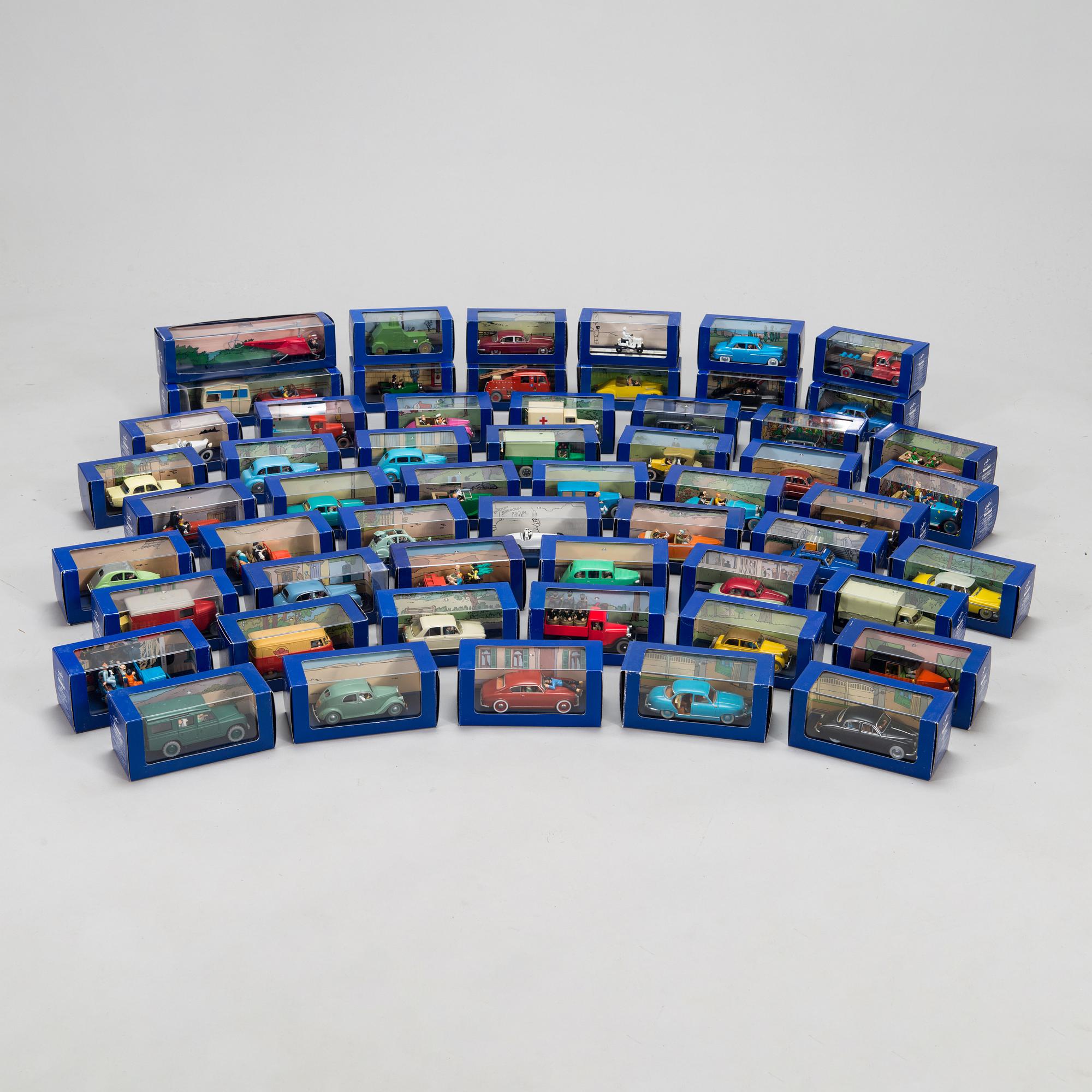 A 56-piece collection Tintin cars, Hergé-Moulinsart.