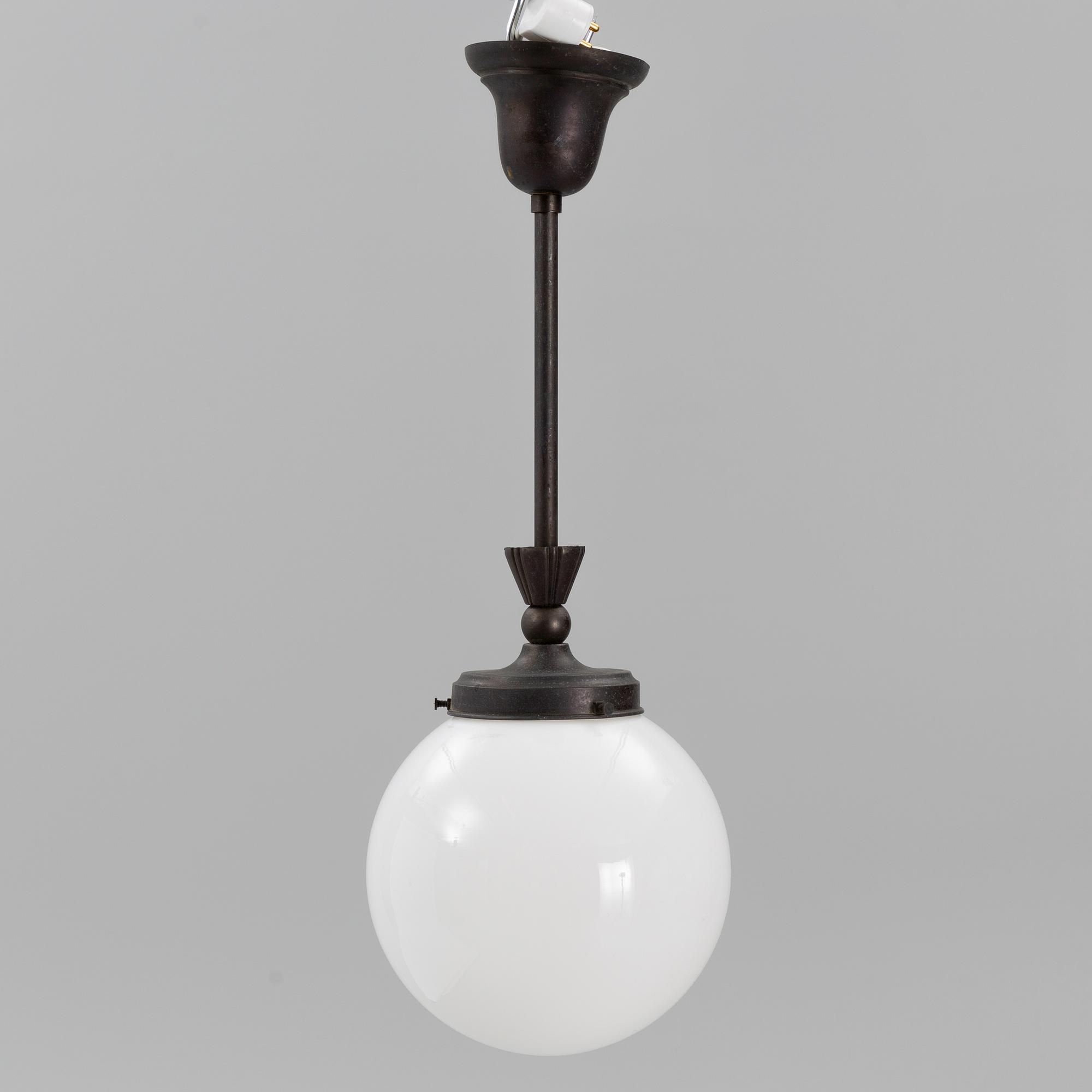 Harald Notini, a model "6185" ceiling lamp, Arvid Böhlmarks Lampfabrik, Sweden, 1920's.