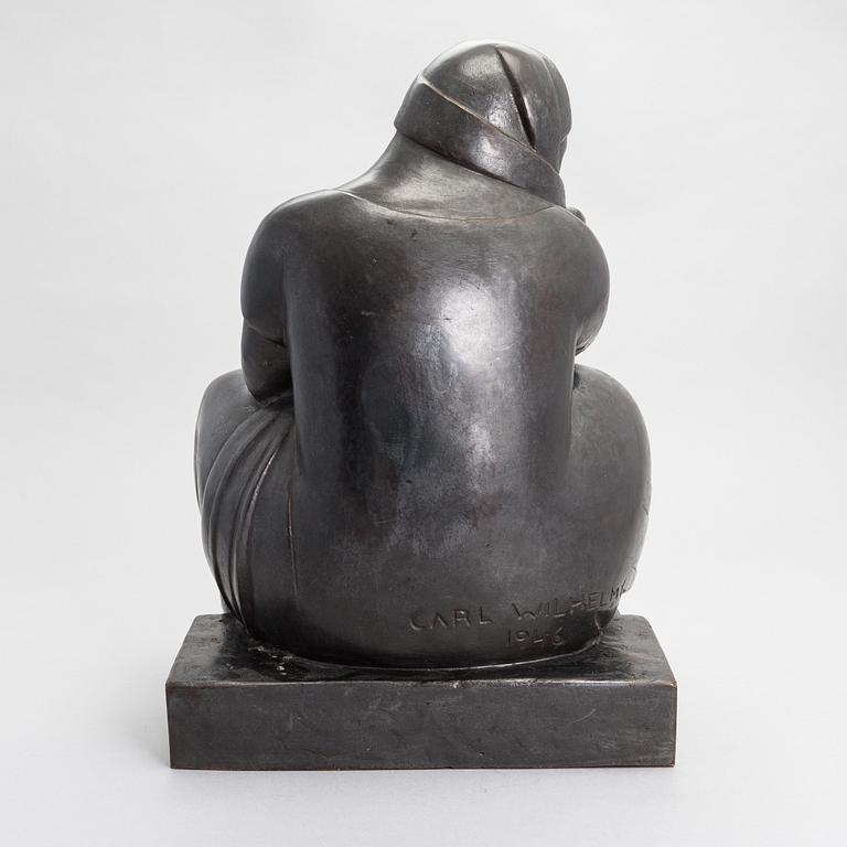 Carl Wilhelms, a bronze sculpture, signed and dated-46.