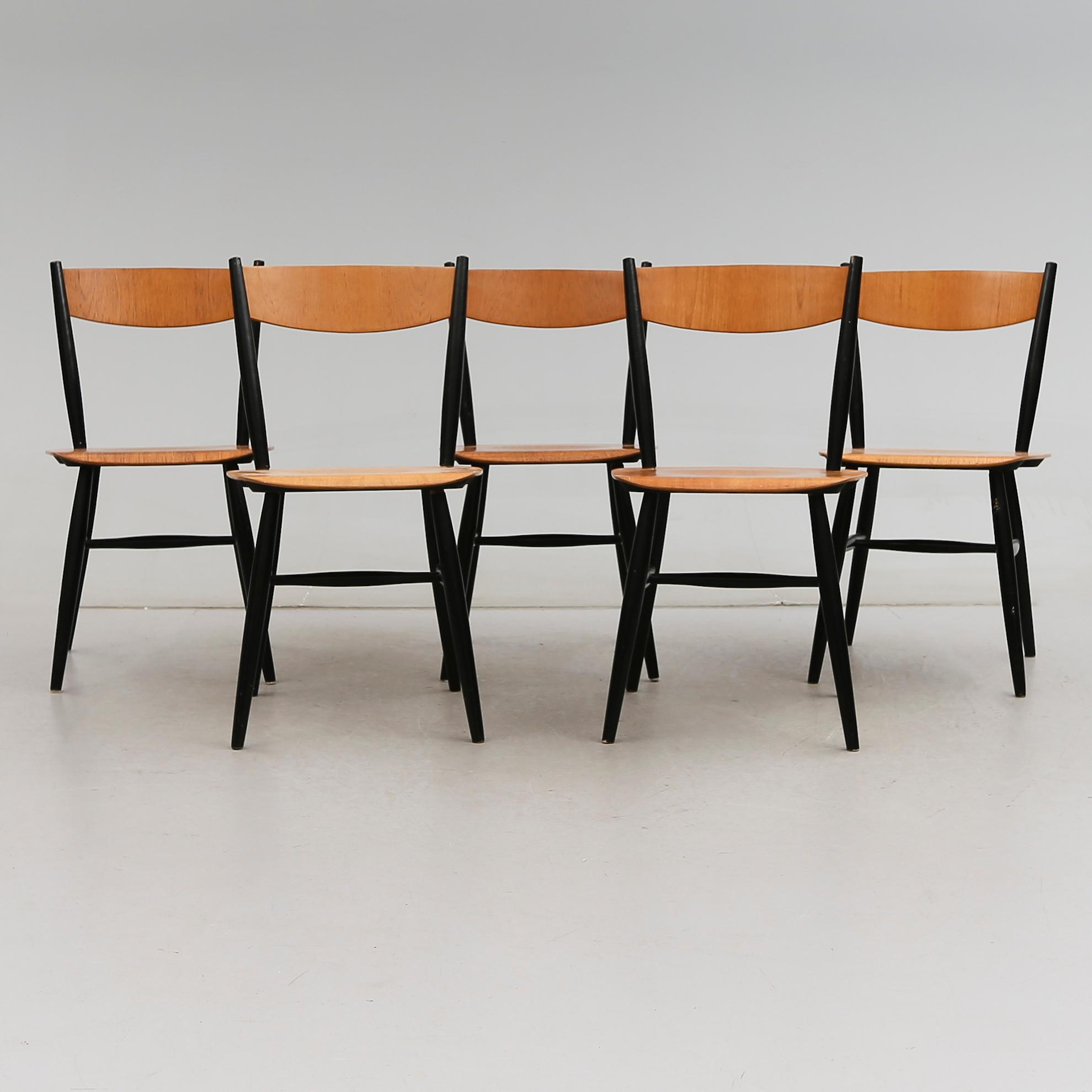 STOLAR, 5 st, "Fanett", Ilmari Tapiovaara, Edsbyverken, 1958.