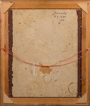 OSMO LAINE, öljy pinnoitetulle levylle, signeerattu ja päivätty 1946.