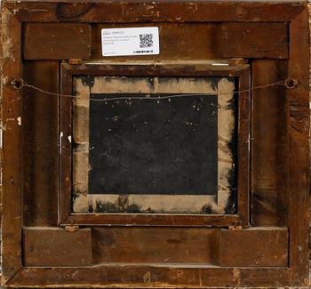 OIDENTIFIERAD KONSTNÄR, olja på pannå, otydligt signerad.