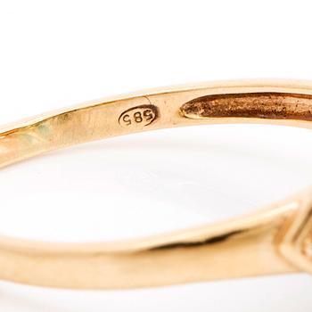 EARRINGS 14 K gold turquoises, diamonds approx 0,01 ct.