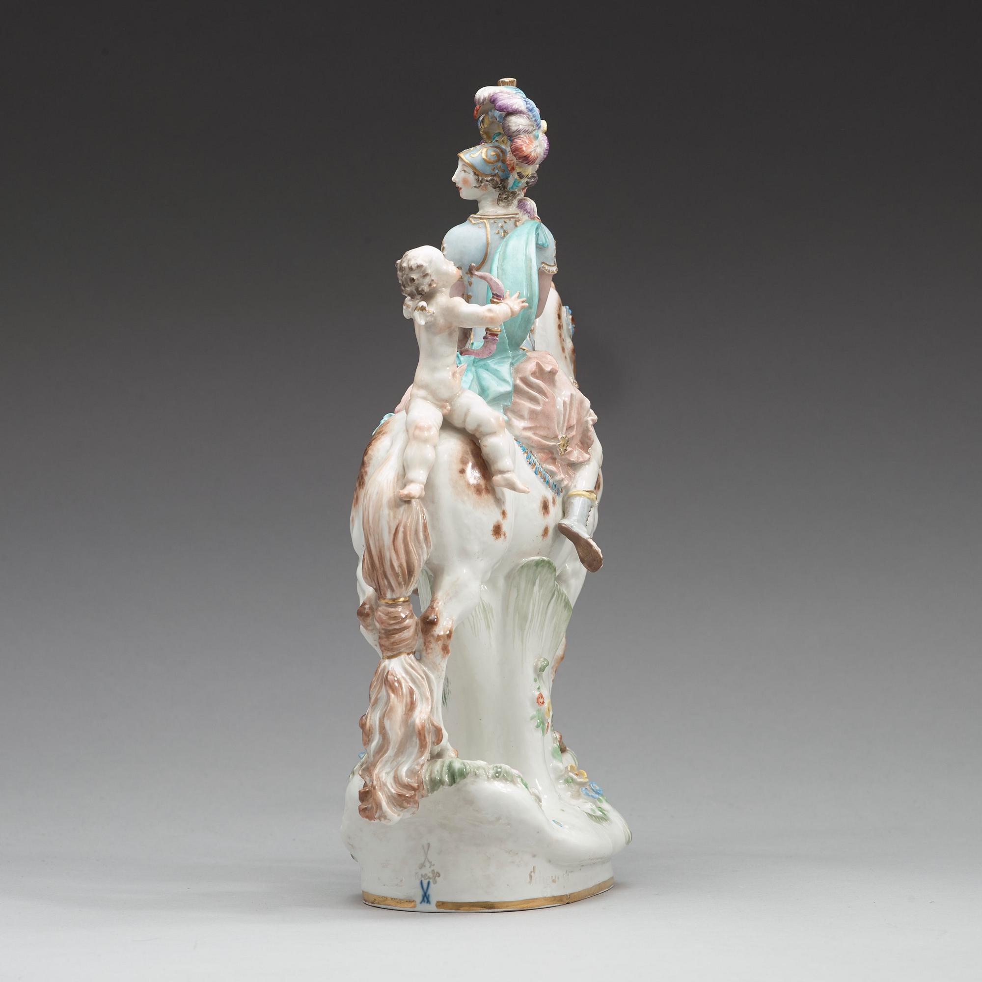 A Meissen figure of 'Amazone mit Amor', 20th Century.