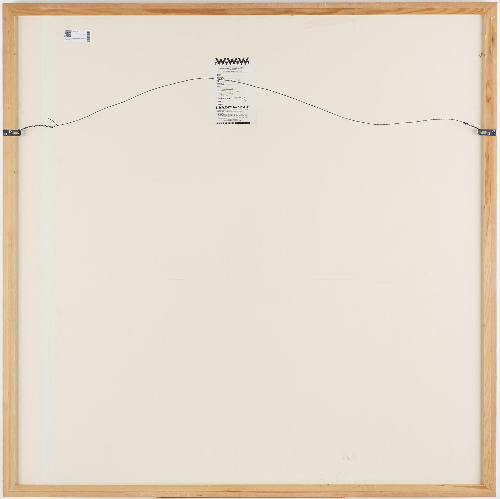 John Newman, etching/mixed media, signed and numbered 12/42, executed in 1990.