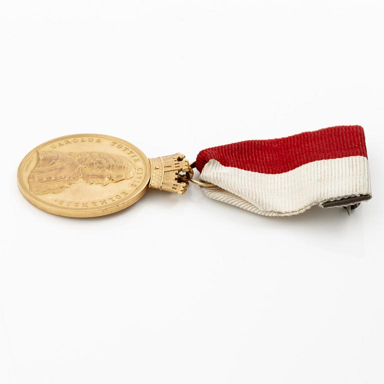 Medal. Vigili custode perennat, Firefighting medal, gold, 1974.