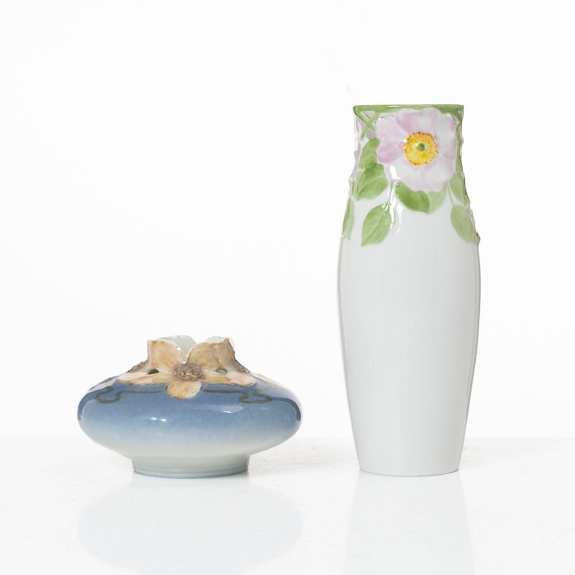 Rörstrand, vases, 2 pcs, Art Nouveau, early 20th century.