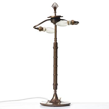 Harald Elof Notini, a Swedish Grace bronze table lamp for Böhlmarks 1930's.