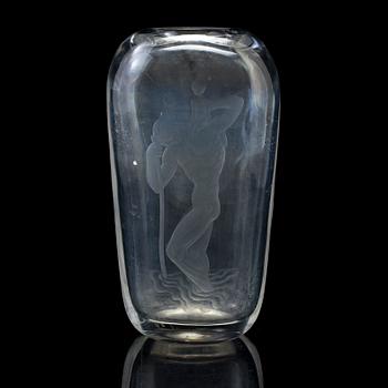 VICKE LINDSTRAND, vas, glas, Orrefors, 1940-tal.