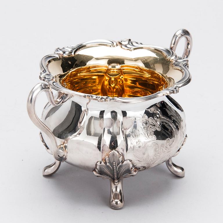 KAFFESERVIS, 3 delar, silver, Kultakeskus, Tavastehus 1970. Tot. vikt ca 1268 g.