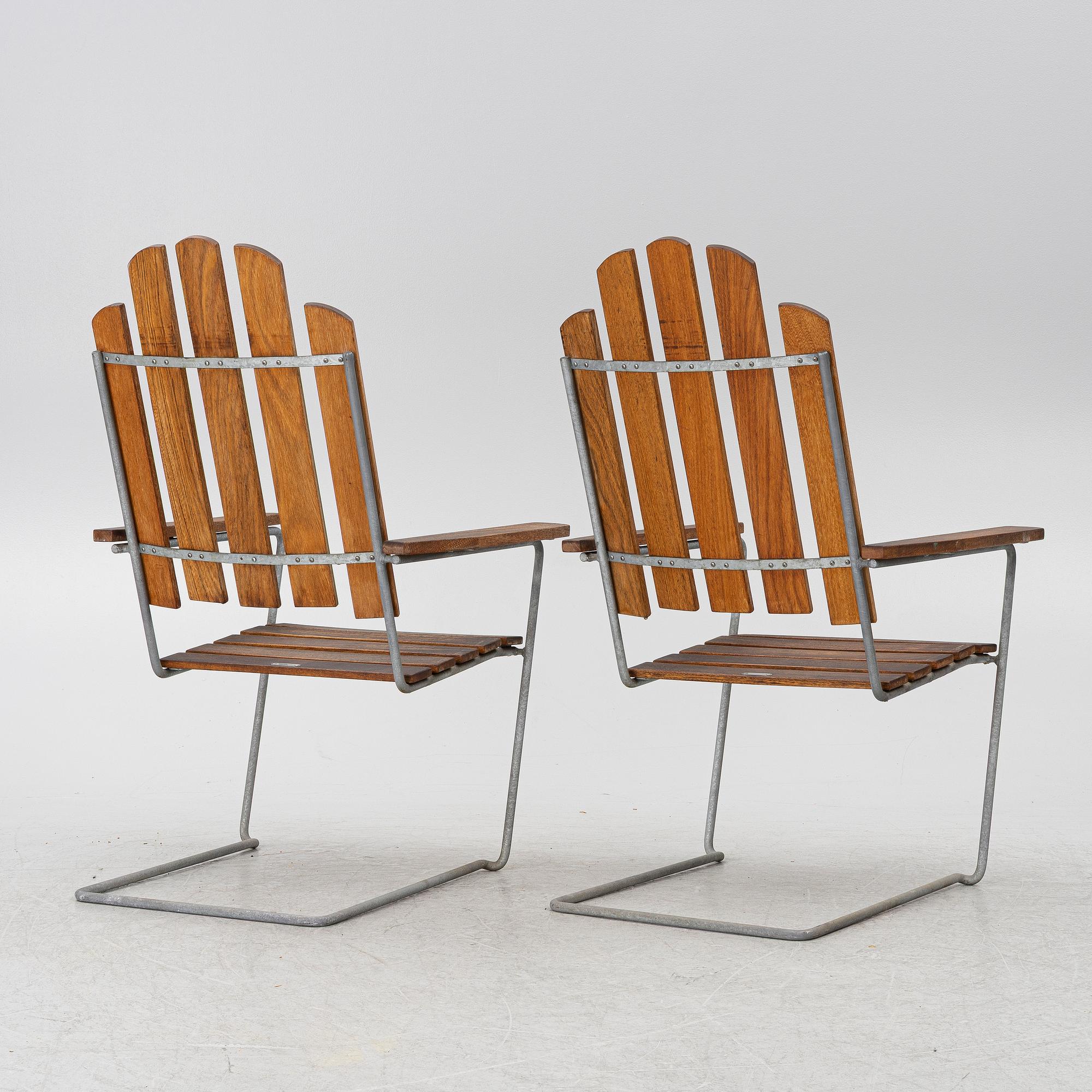 A pair od 'A3' sun loungers, Grythyttan.