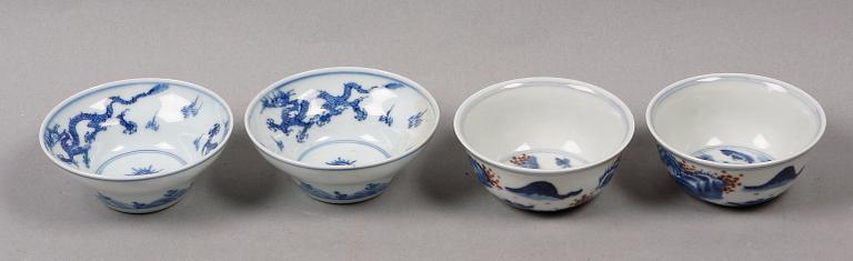 SKÅLAR, två par, porslin, Kina.